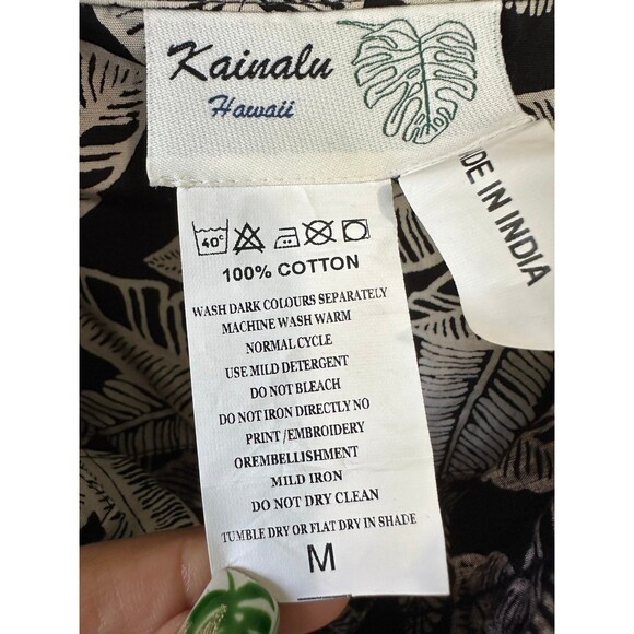 Kainalu Hawaii Men's 100% Cotton Hawaiian Banana Leaf Button Down Collar Shirt M - Picture 6 of 6